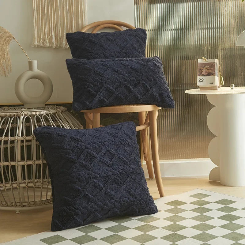 Soft Geometric Pattern Throw Pillow Cover