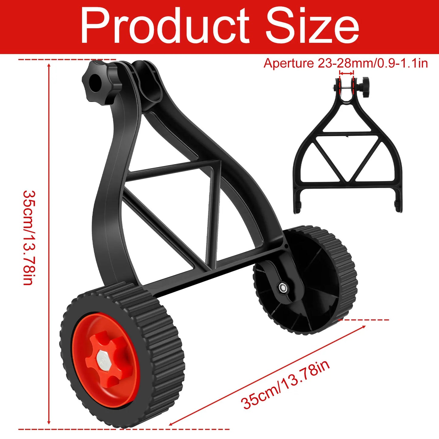 Adjustable Lawn Mower Support Wheel Kit