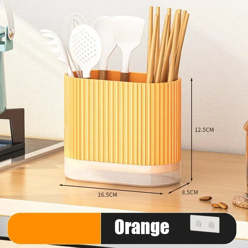 Space Saving Kitchen Cutlery Holder with Drain Tray