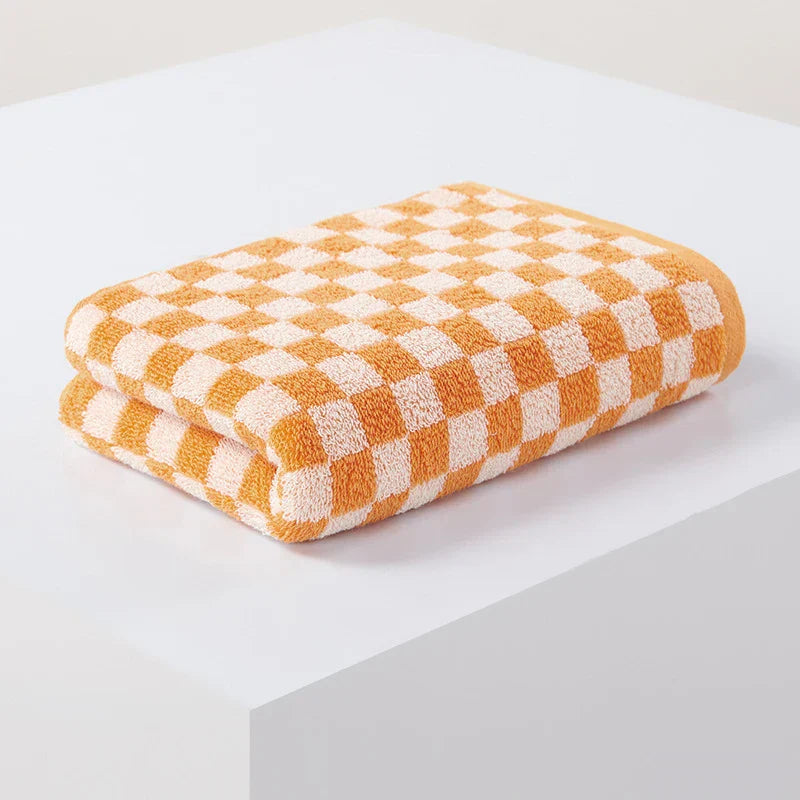Plaid Absorbent Bathroom Towels