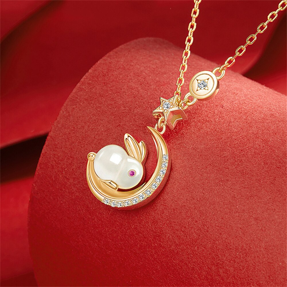 Shiny Rabbit Night Sky Pendant Necklace