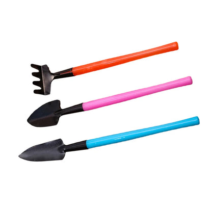 Compact 3-Piece Plant Care Tool Set with Trowel, Rake & Shovel