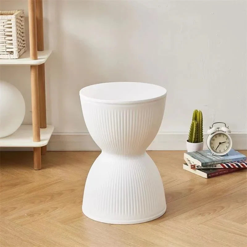 Modern Slim Side Table with Unique Hourglass Shape