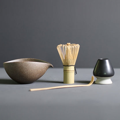 Traditional Japanese Matcha Tea Set with Whisk & Bowl