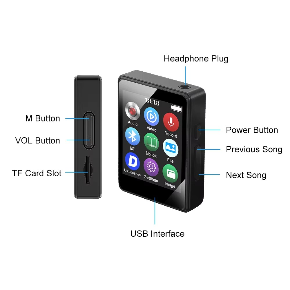 Compact Bluetooth Music Player with LED Display