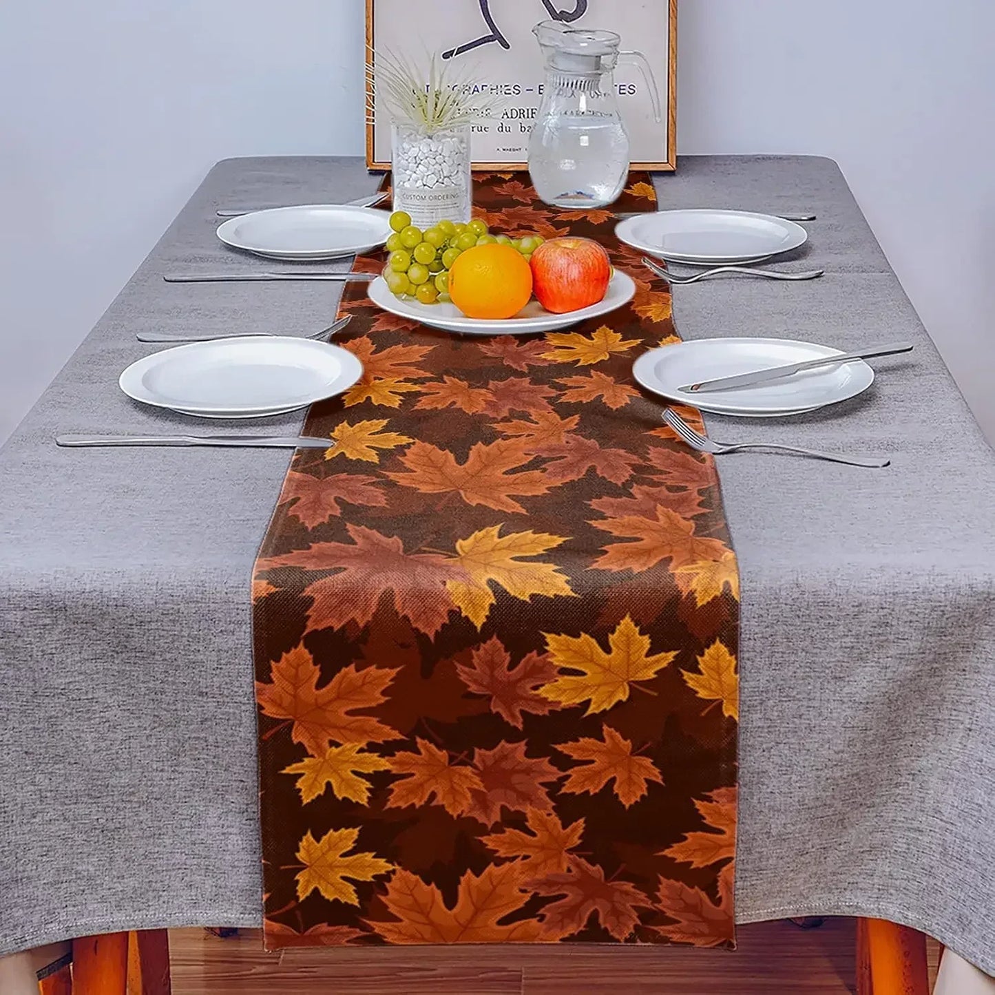 Natural Linen Fall Table Runner