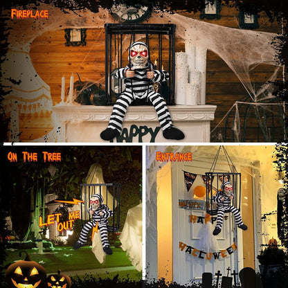 Spooky Prison Skeleton Halloween Decor