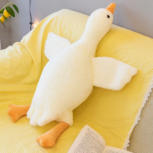 Soft White Plush Goose Cushion Toy - Befez