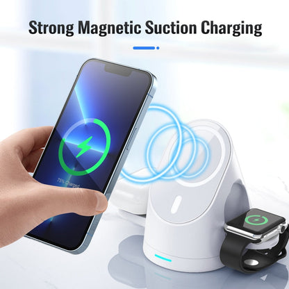 Compact 3in1 Wireless Charging Station Dock