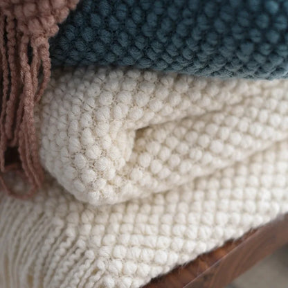 Soft Ivory Throw Blanket