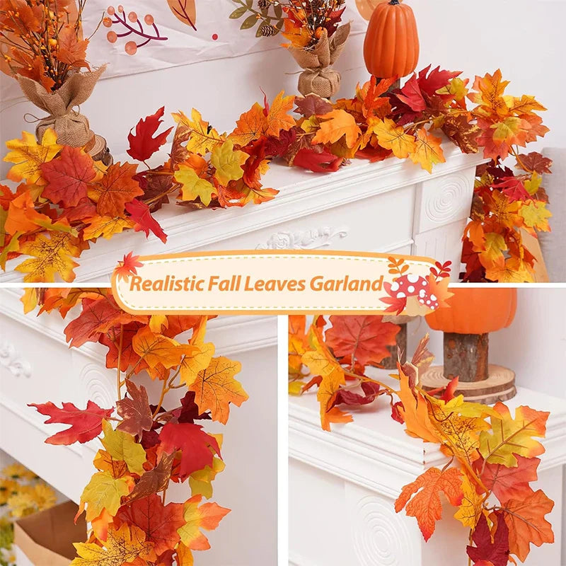 Befez Autumn Artificial Leaf Garland for Home Decor
