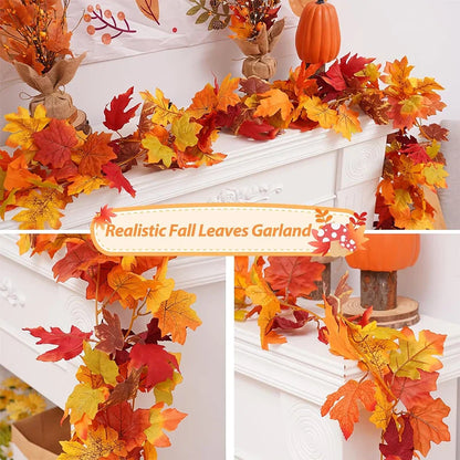 Befez Autumn Artificial Leaf Garland for Home Decor
