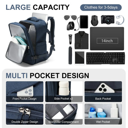 Waterproof Travel Backpack with Laptop Sleeve & Storage