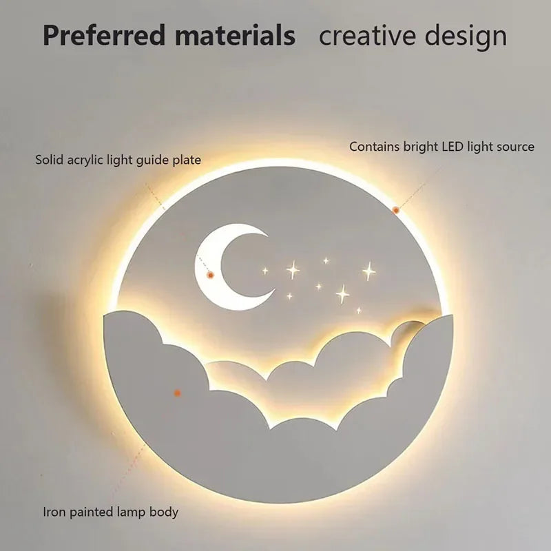 Beautiful LED Moon Star Wall Light