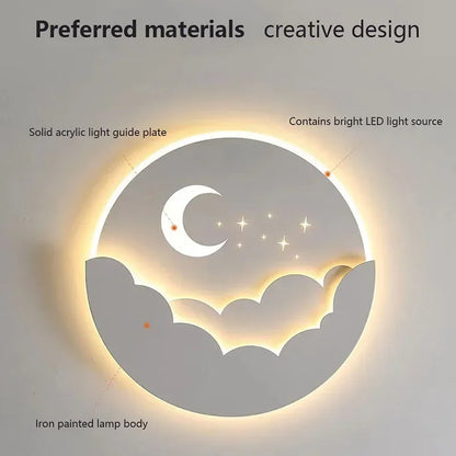 Beautiful LED Moon Star Wall Light