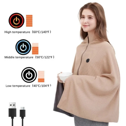Soft Wearable Electric Heating Blanket with 3 Heat Settings
