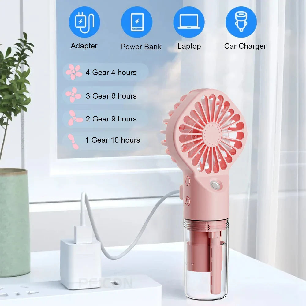 Compact Personal Misting Fan with Humidifier