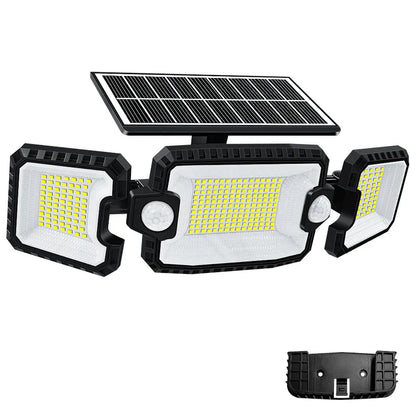 Bright Solar Powered Motion Spotlight 3 Head Lamp