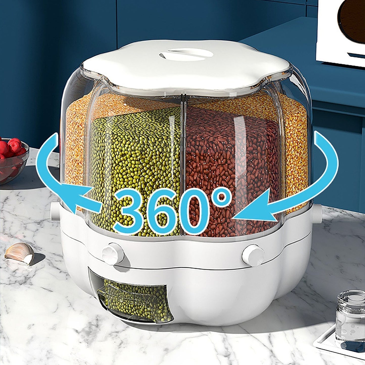 Easy 6-Grid Rotating Food Container