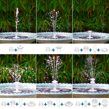 Solar Powered Fountain Pump Kit 6.5W with LED Light