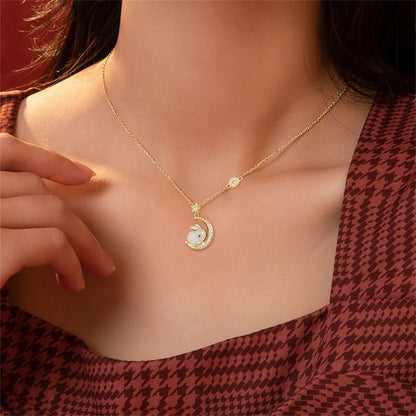Shiny Rabbit Night Sky Pendant Necklace