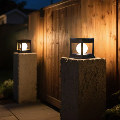 Outdoor Solar Powered Garden Lamp Duo Light