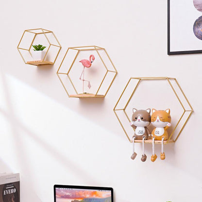 Hexagonal Wall Shelf Decor