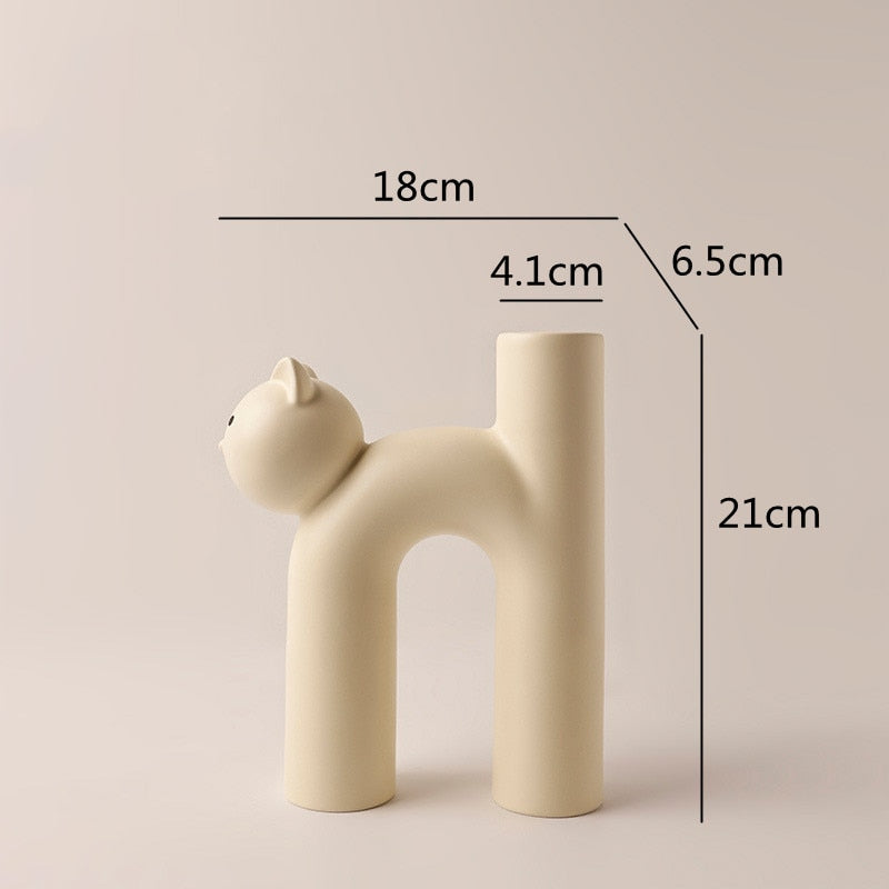 Decorative Clay Kitty Figurine Vase - Befez