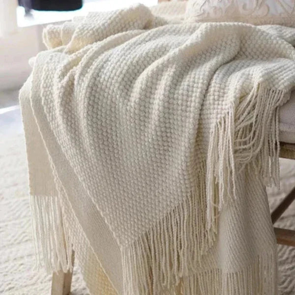 Soft Ivory Throw Blanket - Befez
