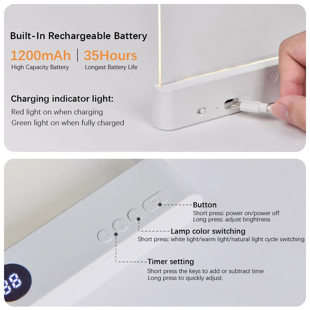 Compact LED Reading Light Bookmark Clip