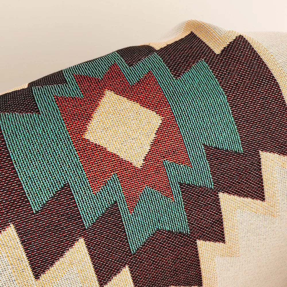 Large Southwestern Style Fringed Throw Blanket - Befez