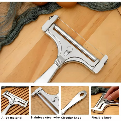 Professional Stainless Cheese Cutter with Adjustable Slice Thickness