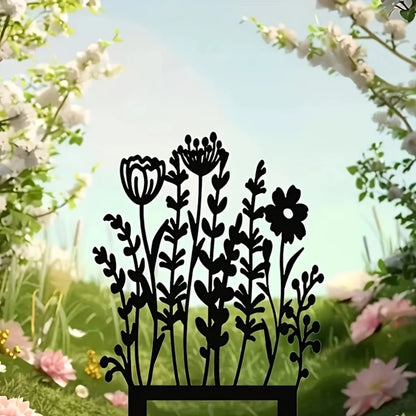 Rustic Metal Wildflower Garden Decoration Stake