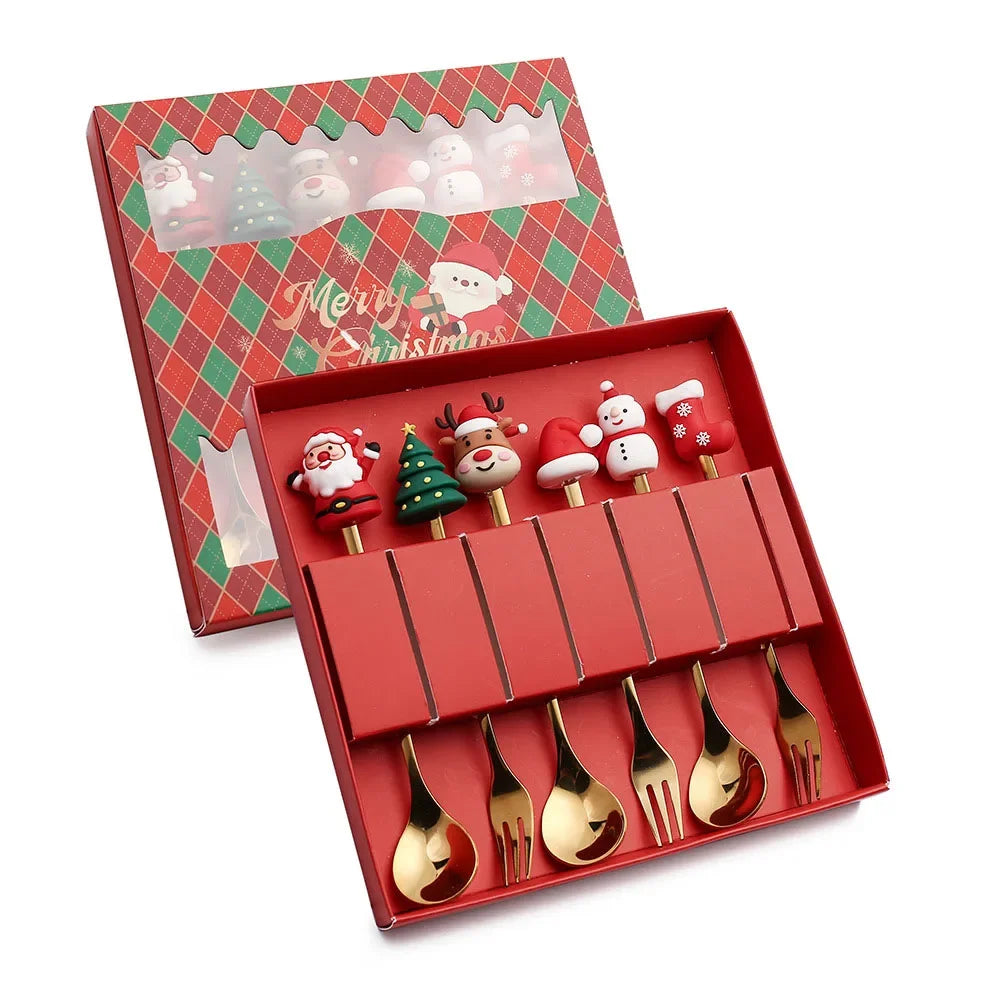 Holiday Christmas Spoon Set for Festive Dining