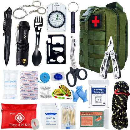 Ultimate 24-Piece Outdoor Survival Emergency Kit