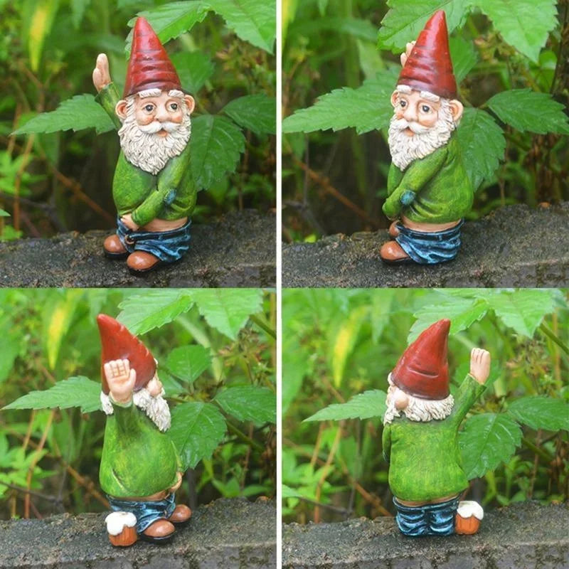 Fun Garden Gnome Statue with White Beard