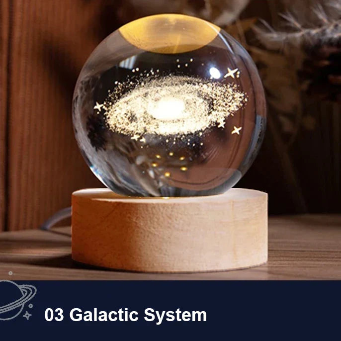 Colorful Galaxy Night Lamp | LED Crystal Ball with Starry Design