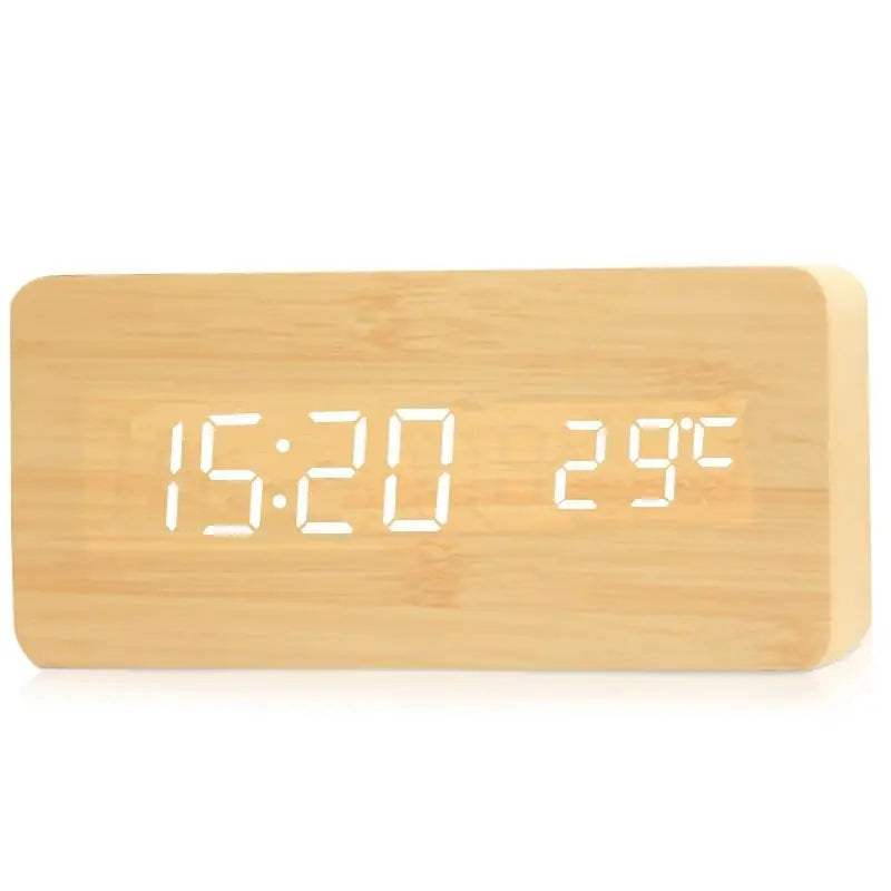 Rustic Wooden LED Desk Clock