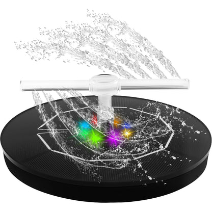 Solar Powered Water Fountain with LED Lights