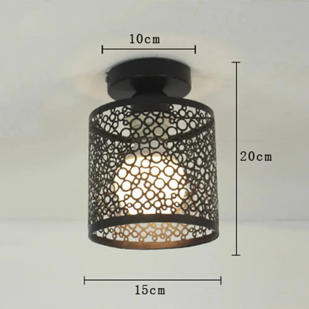 Rustic Metal Open Frame Vintage Lamp