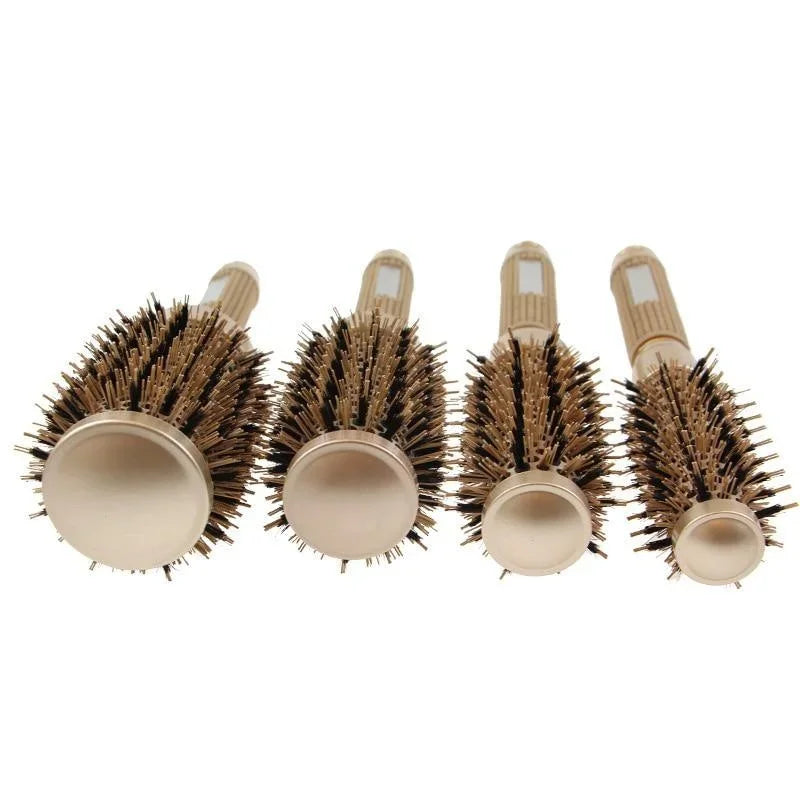 Round Hair Brush Set Ceramic & Boar Bristles Anti Frizz