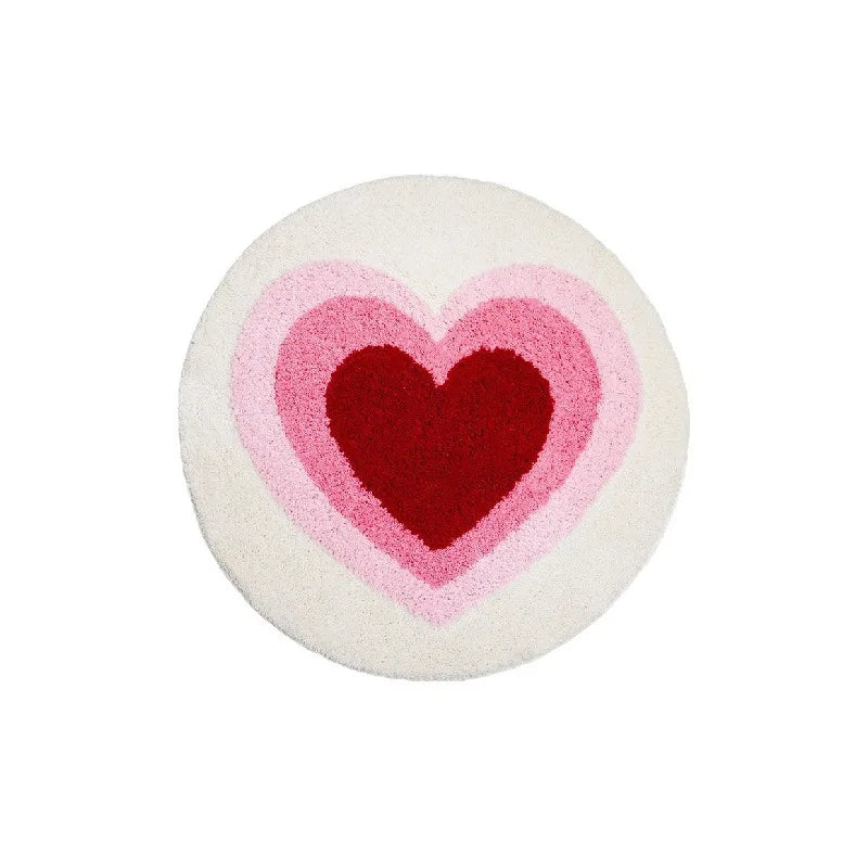 Colorful Heart Shaped Door Mat