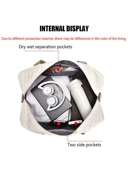Portable Travel Duffel Bag with Separate Shoe Pocket