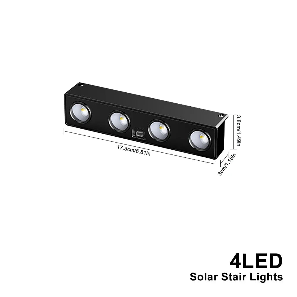 Bright Solar Powered Garden Fence Lights 4-Pack