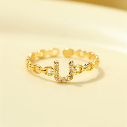 Delicate Diamond Initial Letter Ring