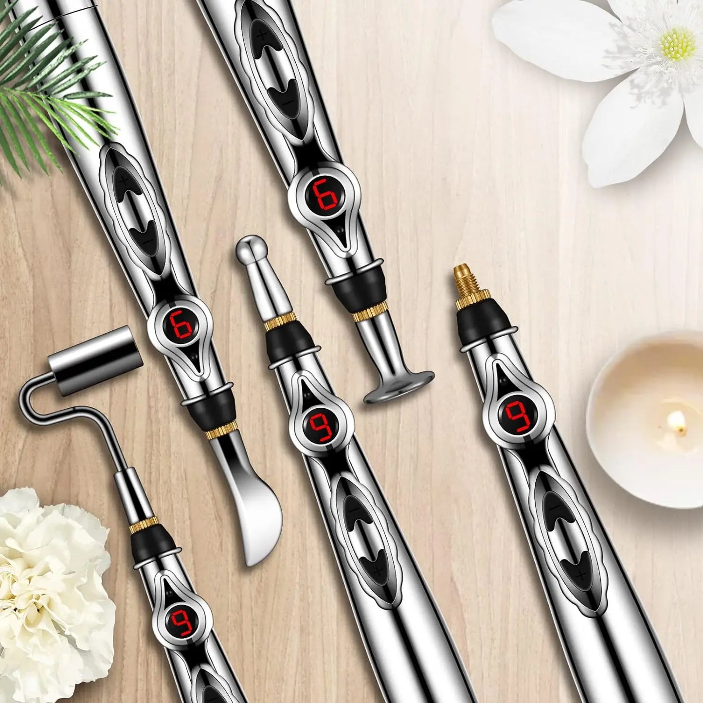 Relaxing Acupuncture Massage Pen - 5 Interchangeable Heads