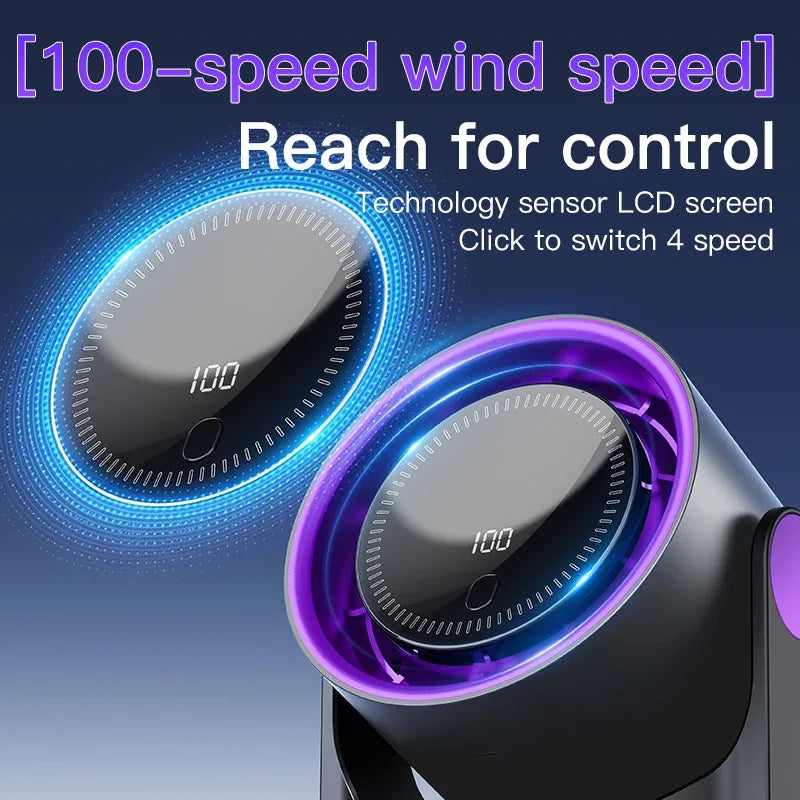 Compact USB Personal Fan with 100 Speed Settings