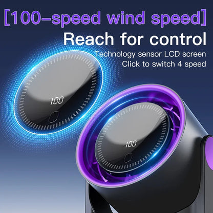 Compact USB Personal Fan with 100 Speed Settings