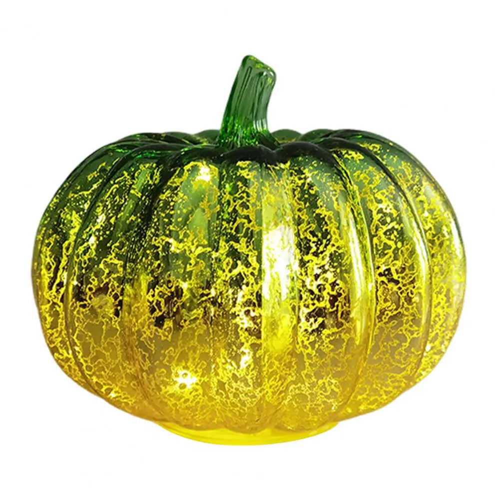 Warm Glass Pumpkin LED Decor for Fall & Halloween