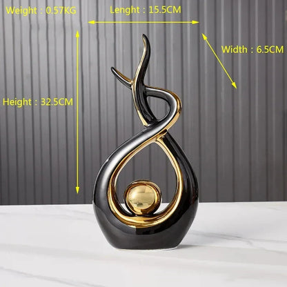 Minimalist Ceramic Decor Figure for Home Office